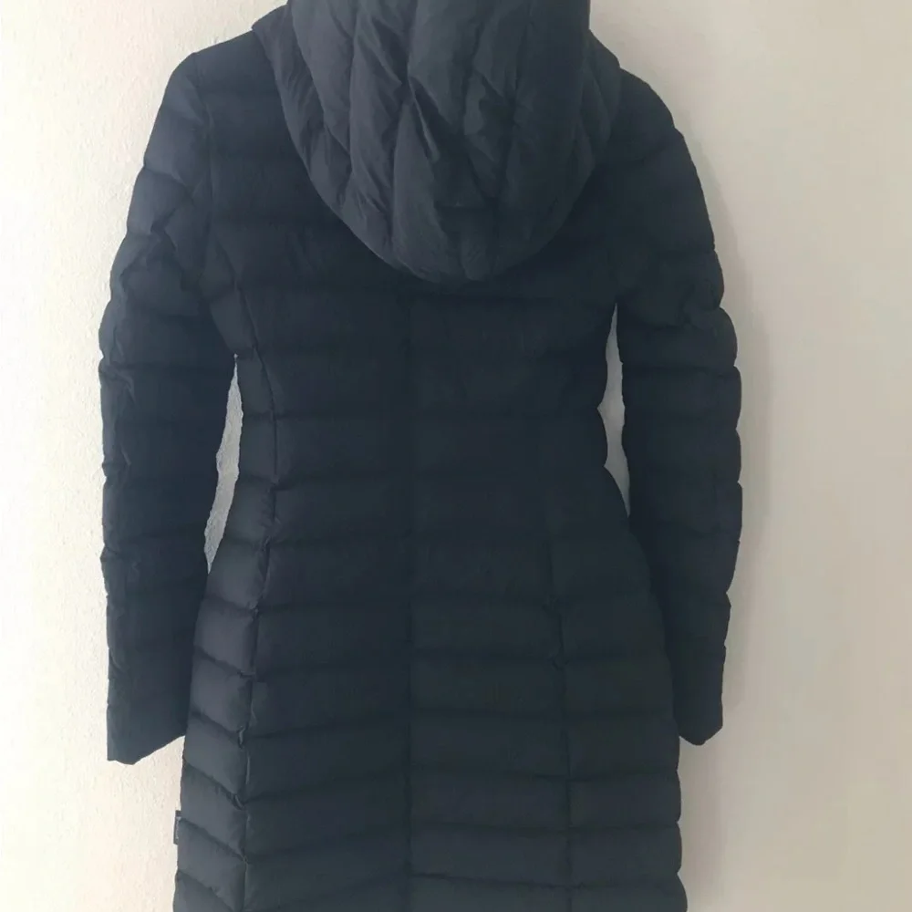 Moncler Barge Asymmetric-Zip Black Quilted Down-filled Coat Size 00 $2250 - Picture 7 of 12